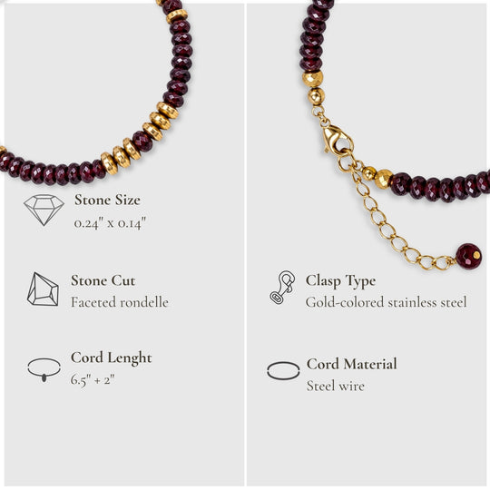 Garnet Grace – Sól Elegance Bileklik