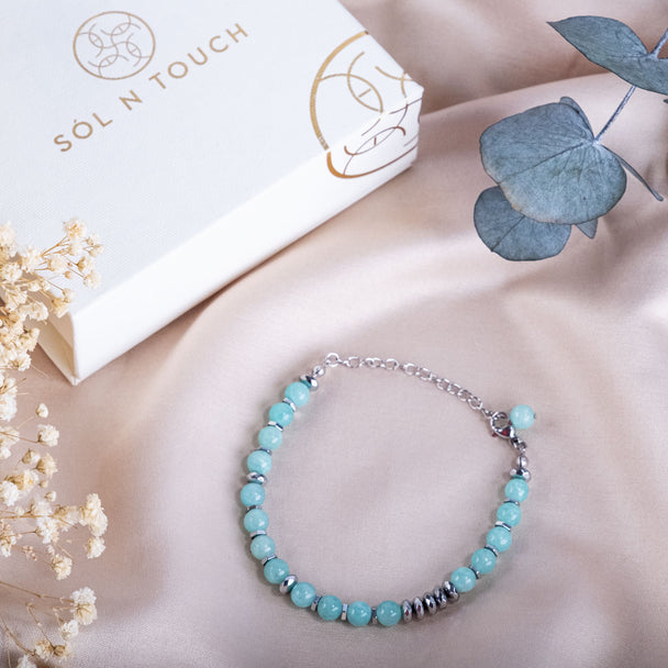 Yeni Bir Başlangıç Anı – Amazonit Bileklik (Gümüş Versiyon)