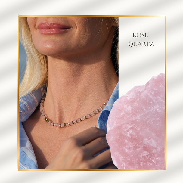 Kalp Açan An – Pembe Kuvars Kolye